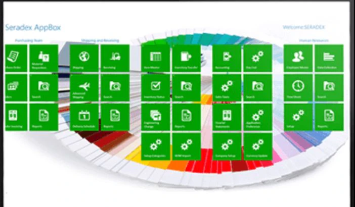 screenshot of Seradex ERP